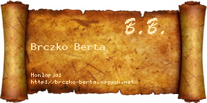Brczko Berta névjegykártya
